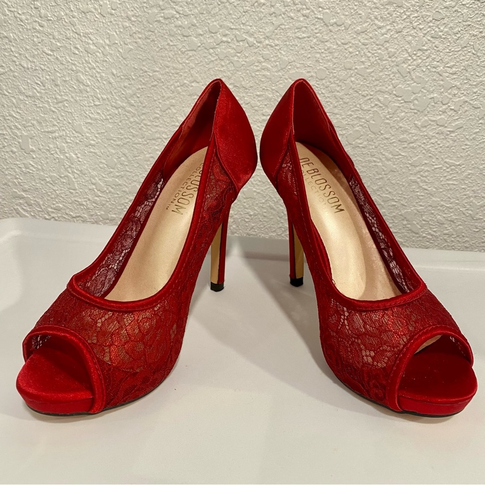 Red Lace Heels